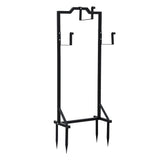 Green Fingers Garden Hose Holder Metal Portable Freestanding Hose Stand 4 Spikes Black