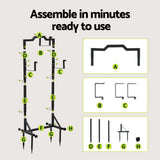 Green Fingers Garden Hose Holder Metal Portable Freestanding Hose Stand 4 Spikes Black - Rear View