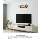 Vevare Electric Infrared Radiant Heater 2x1500W Remote - 45-Degree Angle