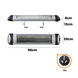 Vevare Electric Strip Infrared Heater Radiant 2500W Remote - Rear View