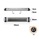 Vevare Electric Strip Infrared Heater Radiant 2x 3000W Remote