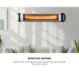 Vevare Electric Strip Infrared Heater Radiant 2x 3000W Remote