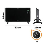 Vevare Electric Glass Panel Heater 2PCS 2000W Wall Mounted
