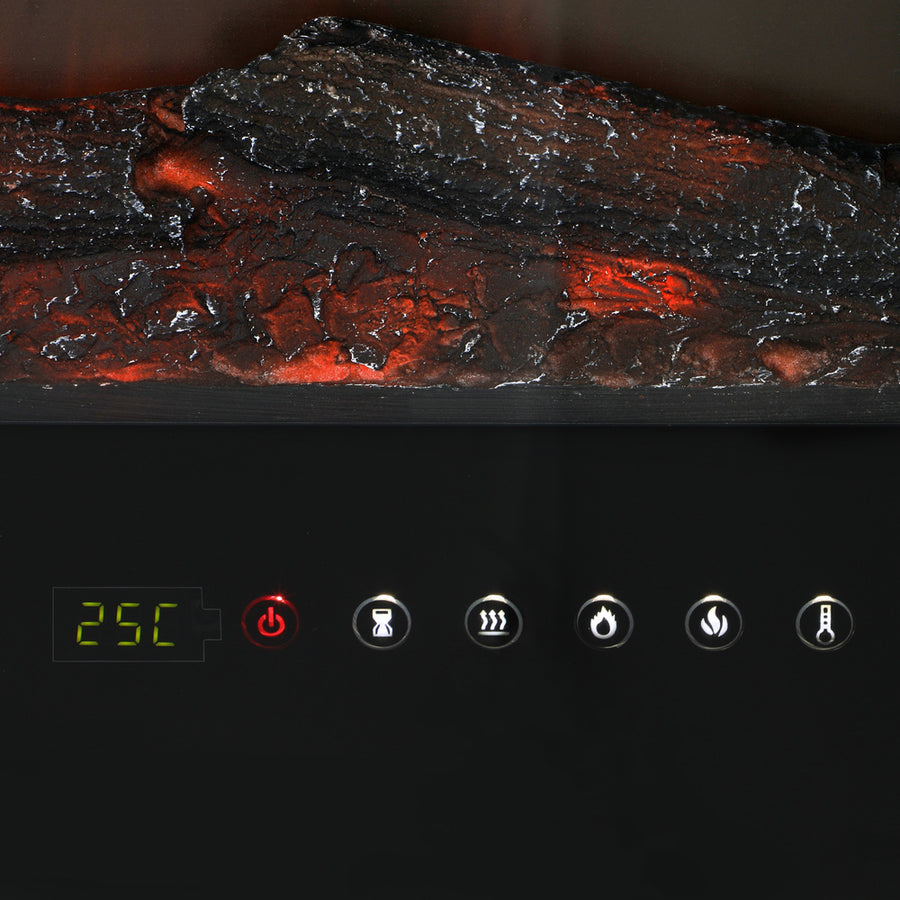 Vevare Electric Fireplace Heater Wall Mounted 3D Flame Effect 2000W