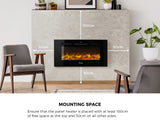 Vevare Electric Fireplace Heater Wall Mounted 3D Flame Effect 2000W - Front View