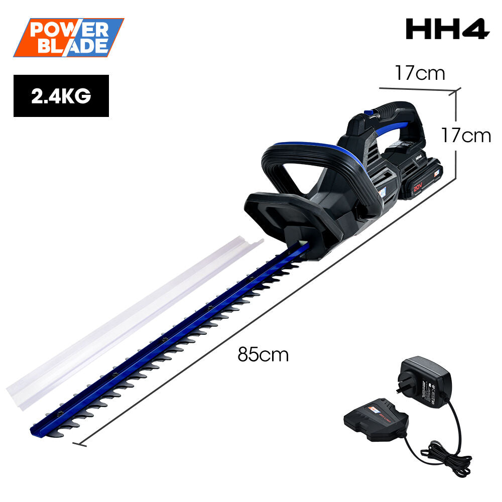POWERBLADE HH4 20V Cordless Electric Hedge Trimmer Kit, with Lithium Battery and Fast Charger