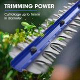 POWERBLADE HH4 20V Cordless Electric Hedge Trimmer Kit, with Lithium Battery and Fast Charger - Low Angle