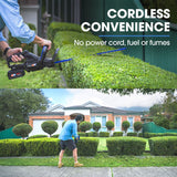 POWERBLADE HH4 20V Cordless Electric Hedge Trimmer Kit, with Lithium Battery and Fast Charger - Top-Down View