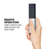 THERMOMATE 1500W Hanging Outdoor Electric Patio Heater, Radiant Carbon Fiber Element, with Remote Control - Side View