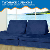 Huddle Kids Modular Play Foam Couch - Navy - Close-Up Angle