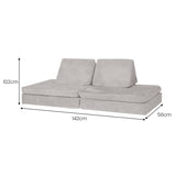 Huddle Kids Modular Play Foam Couch - Grey