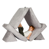 Huddle Kids Modular Play Foam Couch - Grey - Side View