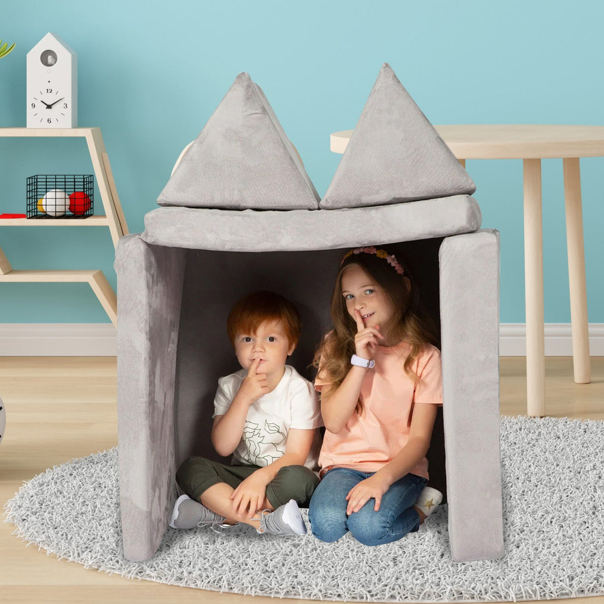 Huddle Kids Modular Play Foam Couch - Grey