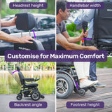 EQUIPMED Front Wheel Drive Power Electric Wheelchair, Up to 35km Range, Ultra-Comfortable, Safe Stable Non-Slip Anti-Roll Back Power Assist Chair - Extra Image