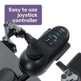 EQUIPMED Power Electric Wheelchair, Folding, Airline Approved, ARTG Certified, Recline Adjustment, Headrest, Aluminium Frame, Lithium Battery - 45-Degree Angle