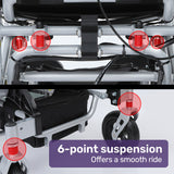 EQUIPMED Power Electric Wheelchair, Folding, Airline Approved, ARTG Certified, Recline Adjustment, Headrest, Aluminium Frame, Lithium Battery - Extra Image