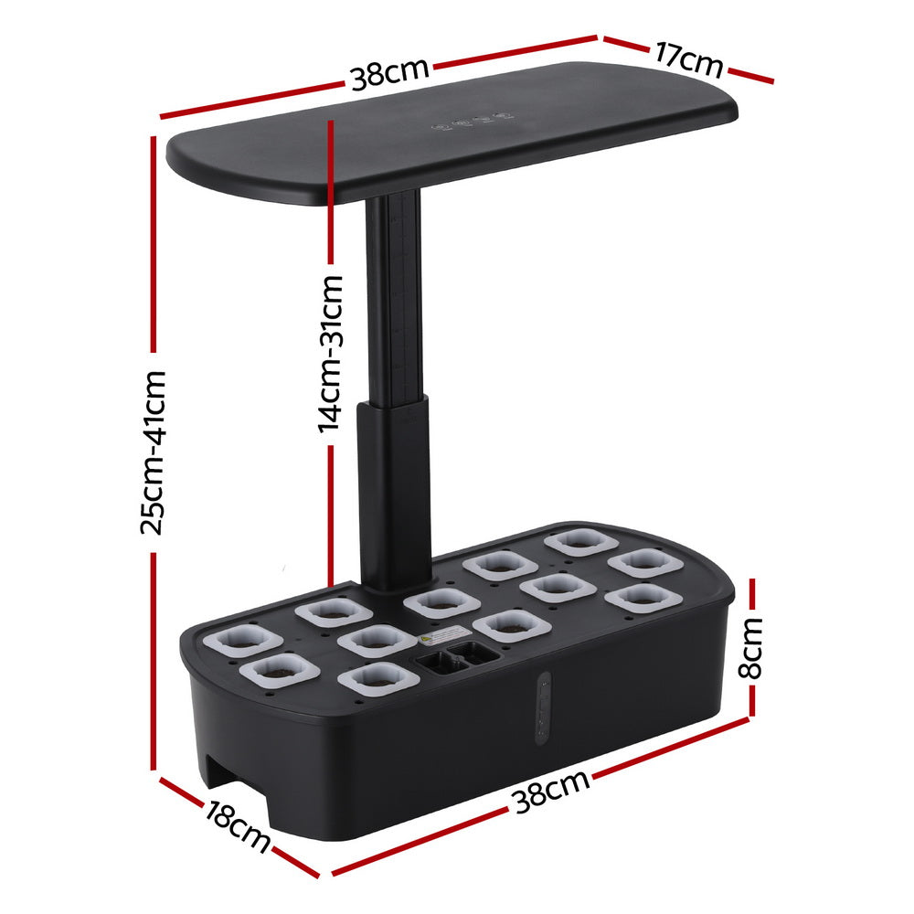 Smart Hydroponic Gardening System with Adjustable Height and LED Grow Lights