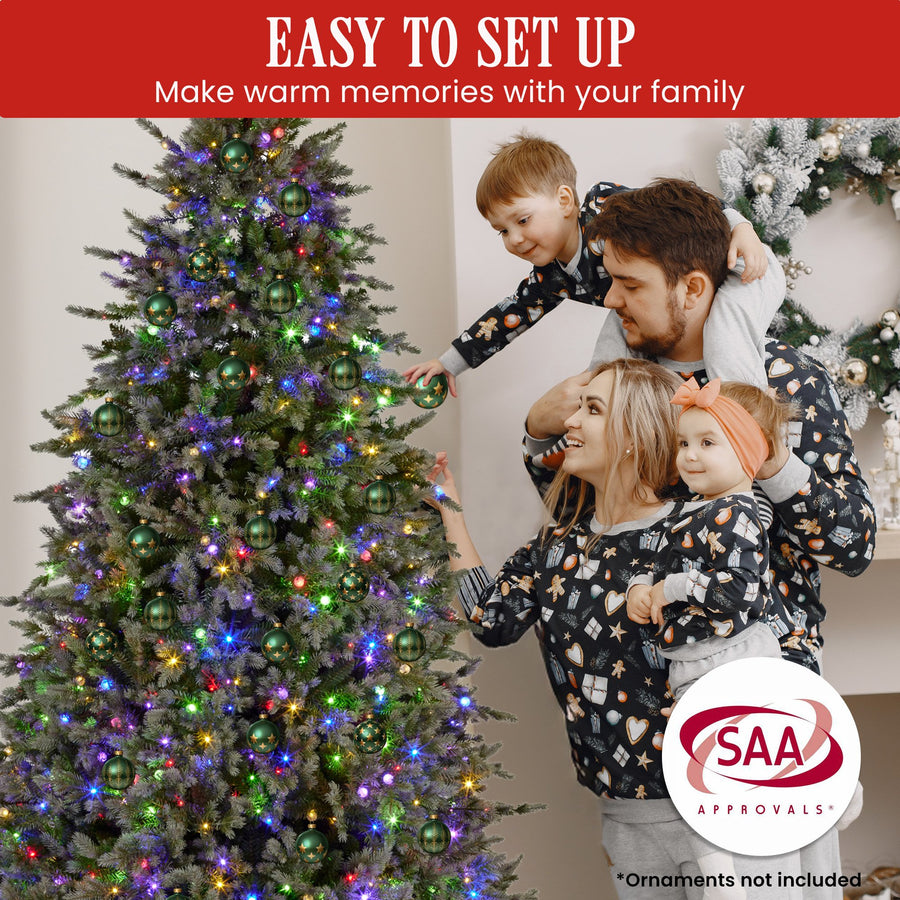 Bergen Fir 7.5ft Multicolour Pre-Lit Christmas Tree