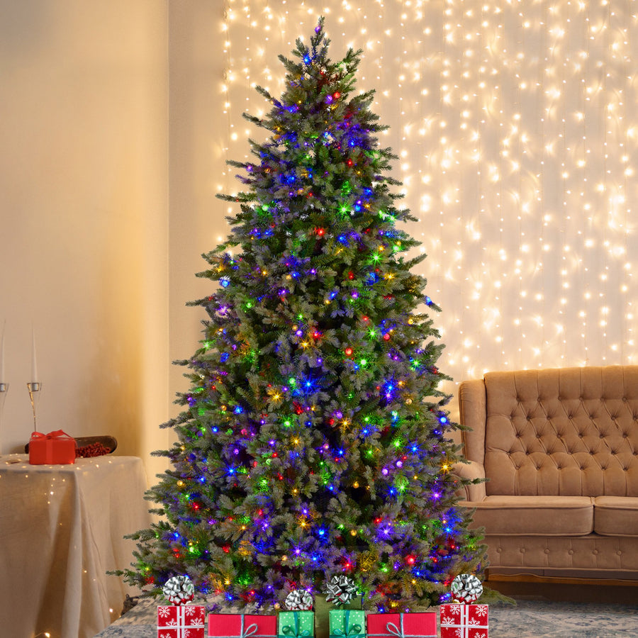 Bergen Fir 7.5ft Multicolour Pre-Lit Christmas Tree