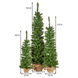 Christabelle Set of 3 Prelit Christmas Trees with Hessian Bases