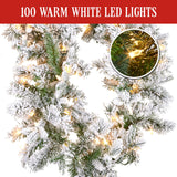 Christabelle Snowy Atica Pre-Lit Christmas Garland - 274cm