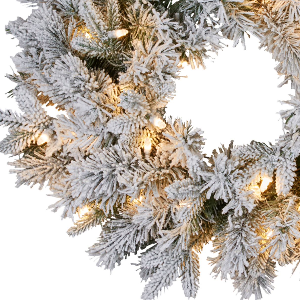 Christabelle Snowy Atica Pre-Lit Christmas Wreath - 61cm
