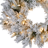 Christabelle Snowy Atica Pre-Lit Christmas Wreath - 61cm - 45-Degree Angle