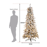 Christabelle 7.5ft Christmas Tree with Lights- Snowy Norwegian Slimline