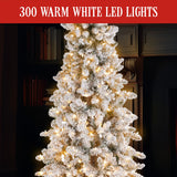 Christabelle 7.5ft Christmas Tree with Lights- Snowy Norwegian Slimline