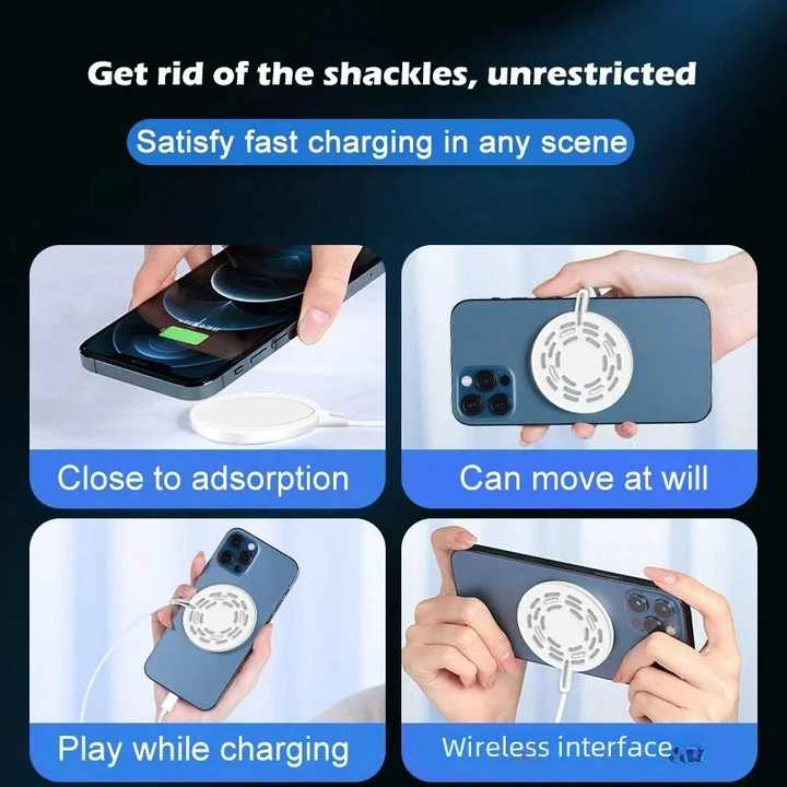 15W Fast Charging Magnetic Wireless Charger with Transparent Cover for iPhone 13/14, Samsung, and Huawei - Portable and Strong Design
