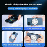15W Fast Charging Magnetic Wireless Charger with Transparent Cover for iPhone 13/14, Samsung, and Huawei - Portable and Strong Design - Front View