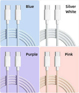 High-Speed 60W 3A PD Type-C to USB-C Charging Cable for iPhone 15 and Tablets - Side View