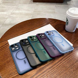 Premium Matte Magnetic Wireless Charging Silicone Phone Case in Candy Colors for iPhone 16 15 14 13 12 11 Pro Max - 45-Degree Angle