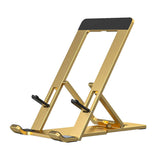 Adjustable Foldable Aluminum Alloy Mobile Phone and Tablet Holder Stand for Home and Office - Front View