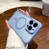 Premium Matte Magnetic Wireless Charging Silicone Phone Case in Candy Colors for iPhone 16 15 14 13 12 11 Pro Max - Side View