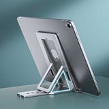 Adjustable Foldable Aluminum Alloy Mobile Phone and Tablet Holder Stand for Home and Office - Side View