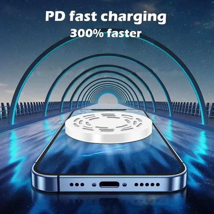 15W Fast Charging Magnetic Wireless Charger with Transparent Cover for iPhone 13/14, Samsung, and Huawei - Portable and Strong Design