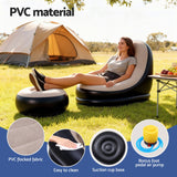 Gardeon Inflatable Chair with Ottoman Air Sofa Blow Up Air Chair for Camping with Pump - 45-Degree Angle
