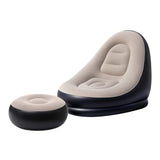 Gardeon Inflatable Chair with Ottoman Air Sofa Blow Up Air Chair for Camping with Pump - Close-Up Angle