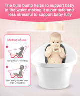 Black Baby Bath With Backrest & Bum Bump Support - 45-Degree Angle