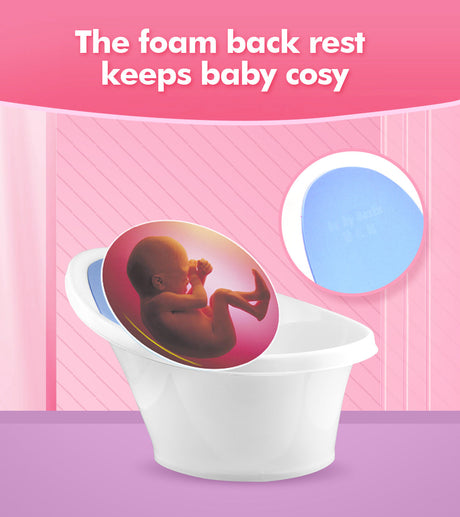 Blue Baby Bath With Backrest & Bum Bump Support-2006732771409661958