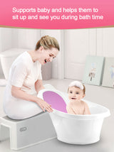 Pink Baby Bath With Backrest & Bum Bump Support-2006732771585822723