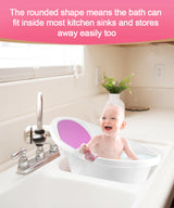 Pink Baby Bath With Backrest & Bum Bump Support - Top-Down View