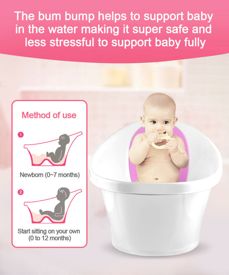Pink Baby Bath With Backrest & Bum Bump Support-2006732771585822725