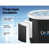 Weisshorn Portable Ice Bath Tub 80X80CM Inflatable Folding Bathtub Spa Massage - Top-Down View