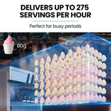 POLYCOOL Benchtop Soft Serve Ice Cream Machine, 3 Flavours, 2+Twist, Frozen Yoghurt, Acai Maker, Twin Cylinder, Counter Top Design, 15A Plug - 45-Degree Angle