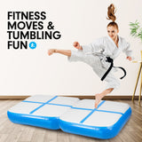 Powertrain 1m Air Inflatable Tumbling Mat Block - Blue