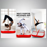 Powertrain 1m Air Inflatable Tumbling Mat Block - Red