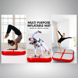 Powertrain 1m Air Inflatable Tumbling Mat Block - Red - Low Angle