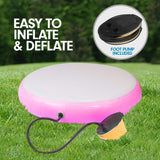 Powertrain 1m Air Track Spot Round Inflatable Tumbling Mat - Pink - 45-Degree Angle